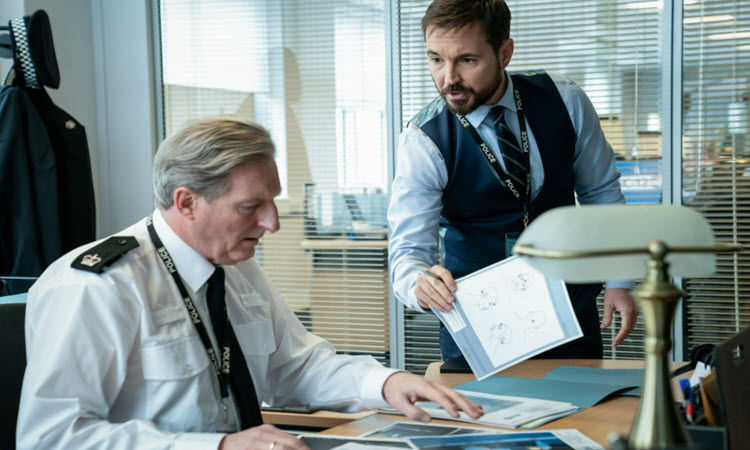 Adrian Dunbar as Superintendent Ted Hastings & Martin Compston as DS Steve Arnott