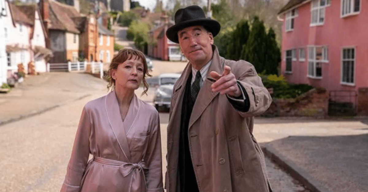 Lesley Manville and Tim McMullan as seen in Magpie Murders