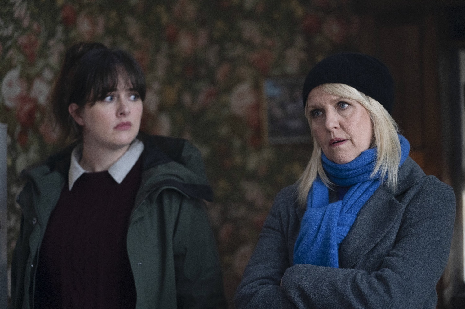 dark image of tosh and ashley jensen in new season 8, shetland