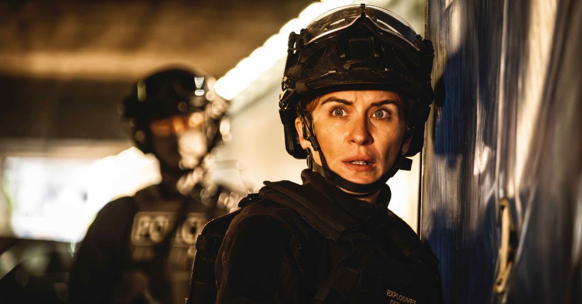 vicky mcclure in protective gear for season 4 trigger point promo